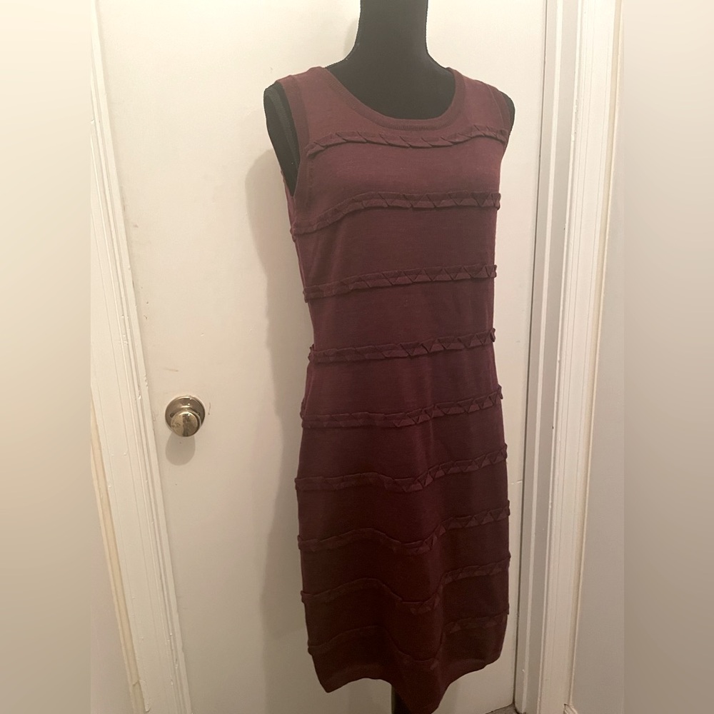 NWOT Calvin Klein Burgundy Sleeveless Sweater Dress, Size M